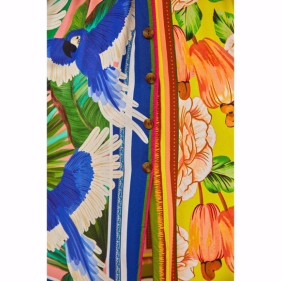 NEW Farm Rio Double Scarves Pastel Midi Dress Small - Picture 11 of 17